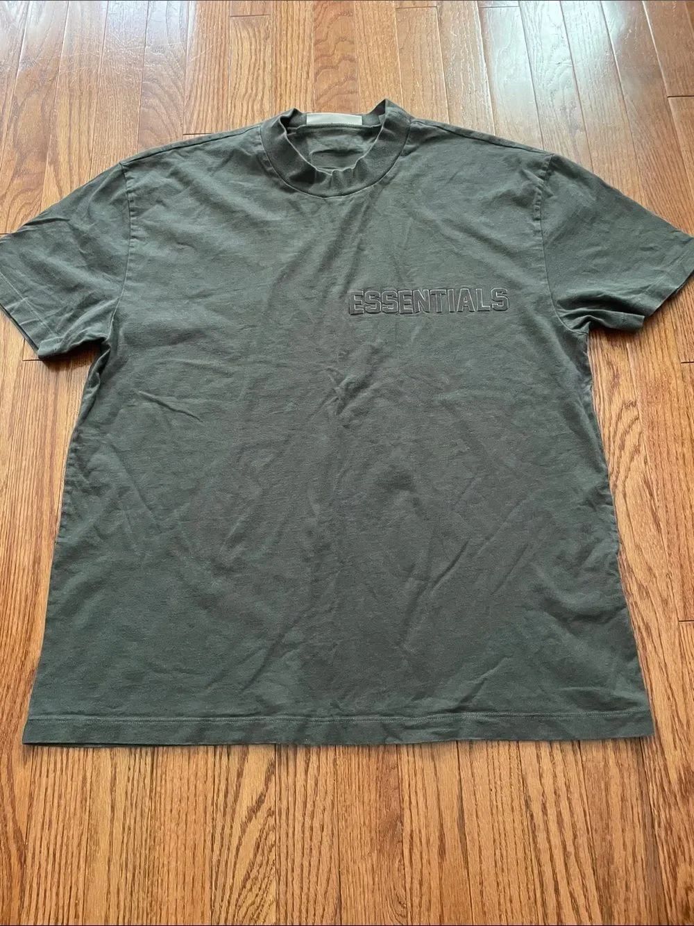 Essentials Fear of God Olive Green Logo T Shirt Sz Large